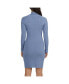 Фото #3 товара Women's Rib Sweater Dress with a Snap Detail