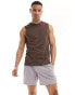 Фото #2 товара ASOS 4505 Icon training sleeveless t-shirt with quick dry in brown