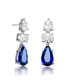 ფოტო #1 პროდუქტის Radiant White Gold Plated Drop Earrings in Sterling Silver with Pear Shape and Oval Cubic Zirconia