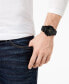 ფოტო #2 პროდუქტის Men's Black Silicone Strap Watch 47mm Gift Set