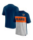 Фото #1 товара Men's Navy, Heathered Gray Chicago Bears Throwback Colorblock T-shirt