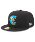 Фото #2 товара Men's Black Charlotte Knights Authentic Collection Alternate Logo 59FIFTY Fitted Hat