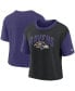 ფოტო #2 პროდუქტის Women's Purple, Black Baltimore Ravens High Hip Fashion T-shirt