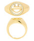 ფოტო #2 პროდუქტის Gold Plated Cubic Zirconia Smiley Face Ring