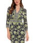 Women's Printed V-Neck 3/4-Sleeve Sheath Dress