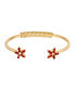 Фото #1 товара Gold-Tone Crystal Siam Red Star Spring Bracelet