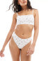 ASOS DESIGN Samira pointelle bralette and thong set in ditsy print Kleines Muster, L - EU 44-46 - фото #4