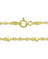 ფოტო #3 პროდუქტის Beaded Singapore Link Ankle Bracelet in 18k Gold-Plated Sterling Silver, Created for Macy's