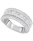 Фото #1 товара Diamond Round & Baguette Band (1-1/2 ct. t.w.) in 14k White Gold