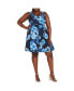 ფოტო #1 პროდუქტის Plus Size Hydrangea Print Dress