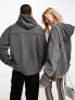 Фото #4 товара Calvin Klein Jeans Unisex seaming oversized hoodie in grey - exclusive to ASOS