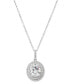 Фото #1 товара Arabella cubic Zirconia Double Halo 18" Pendant Necklace in Sterling Silver
