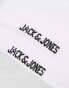 Jack & Jones 5 pack tennis socks with black logo in white