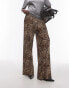 Topshop Tall leopard print plisse trouser