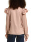 Colette Rose Split Neck Top Women's Beige S