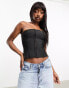 Фото #3 товара ASOS DESIGN bandage corset top with hook and eye fastening in black