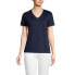 Фото #12 товара Women's Tall Relaxed Supima Cotton V-Neck T-Shirt