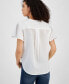 Фото #2 товара Women's Embroidered Cotton Flutter-Sleeve Top
