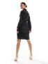 Фото #7 товара Vero Moda ruched side shirt mini dress in black