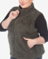 Фото #4 товара Plus Size Women's Zip Up Sherpa Vest Jacket