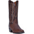 Фото #2 товара Dan Post Boots Pershing Ostrich Embroidered Round Toe Cowboy Mens Brown Dress B