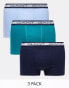 Фото #1 товара GANT 3 pack underwear with logo waistband in navy green blue