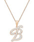 Фото #12 товара Macy's diamond Accent Script 18" Initial Pendant Necklace in Silver Plate, Gold Plate & Rose Gold Plate