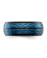 Stainless Steel Brushed Black Blue IP-plated 8mm Band Ring