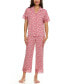 Фото #1 товара Women's Janelle Notch Top and Capri Pajama Set