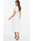 ფოტო #2 პროდუქტის Women's Jacquard Midi Dip Hem Dress With Knot Bust Detail