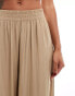 Mango soft touch wide leg trousers in beige