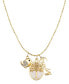 Фото #1 товара Cubic Zirconia Bird, Mother of Pearl Tree, 14K Gold Plated Family Pendant Necklace