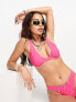Фото #2 товара COLLUSION underwire floral print towelling bikini top in pink