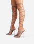 Фото #3 товара Ego x Molly-Mae Showoff wrap around heeled sandals in beige snake