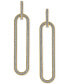 ფოტო #7 პროდუქტის Glitter Paperclip Doorknocker Drop Earrings in 10k Gold, Created for Macy's