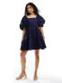 Фото #5 товара Nobody's Child Ruby balloon sleeve mini dress in navy