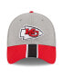 Men's Heather Gray, Red Kansas City Chiefs Striped 39THIRTY Flex Hat