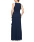 Women's Ruched Ruffled Gown