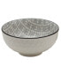 6.5" White Embossed Diamond Stoneware Ramen Noodle Bowls, Set of 2