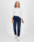 ფოტო #1 პროდუქტის Petite Mid-Rise Pull-On Straight Jeans, Created for Macy's