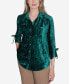 Petite Emerald Isle Crushed Velvet Emerald Shirt Зеленый, PXL - фото #3