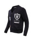 Men's Black Las Vegas Raiders Prep Button-Up Cardigan Sweater