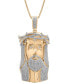 Фото #1 товара Men's Diamond Christ 22" Pendant Necklace (1/2 ct. t.w.) in 14k Gold-Plated Sterling Silver