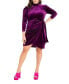 Фото #1 товара Plus Size Velvet Mini Dress With Wrap Skirt