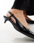 Фото #2 товара Pull&Bear pointed toe sling black kitten heel in black