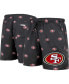 ფოტო #1 პროდუქტის Men's Black San Francisco 49ers Allover Print Mini Logo Shorts