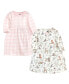 ფოტო #1 პროდუქტის Baby Girls Cotton Long-Sleeve Dresses 2pk, Enchanted Forest