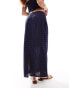 Stradivarius STR midi skirt with embroidery detail co-rd in navy