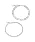 ფოტო #3 პროდუქტის Women's Anchor Chain Silver Plated Bracelet Set