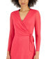 Women's Faux-Wrap Mesh-Sleeve Midi Dress